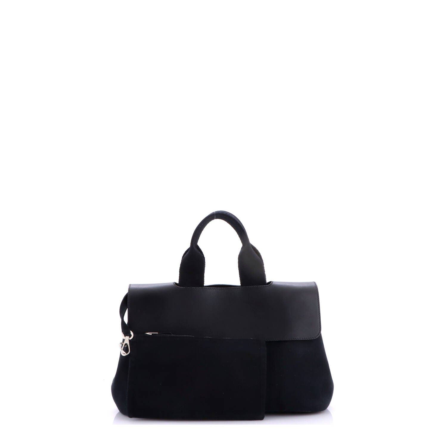 Valparaiso Bag Toile and Leather PM, Alternate, color, Noir