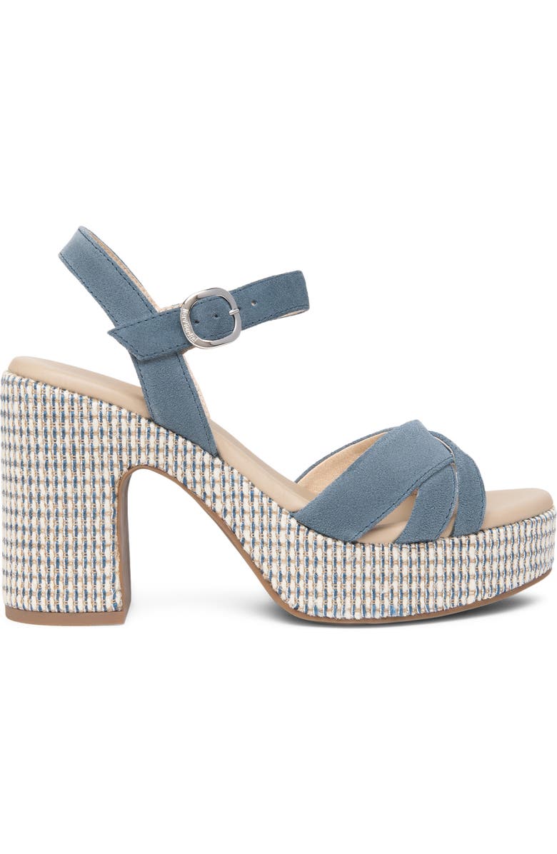 NeroGiardini Ankle Strap Platform Sandal, Alternate, color, Denim