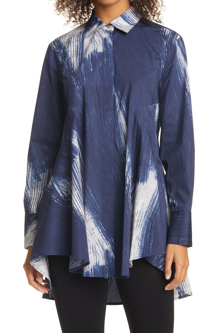 Donna Karan Print Tunic, Main, color, BRUSH STROKE