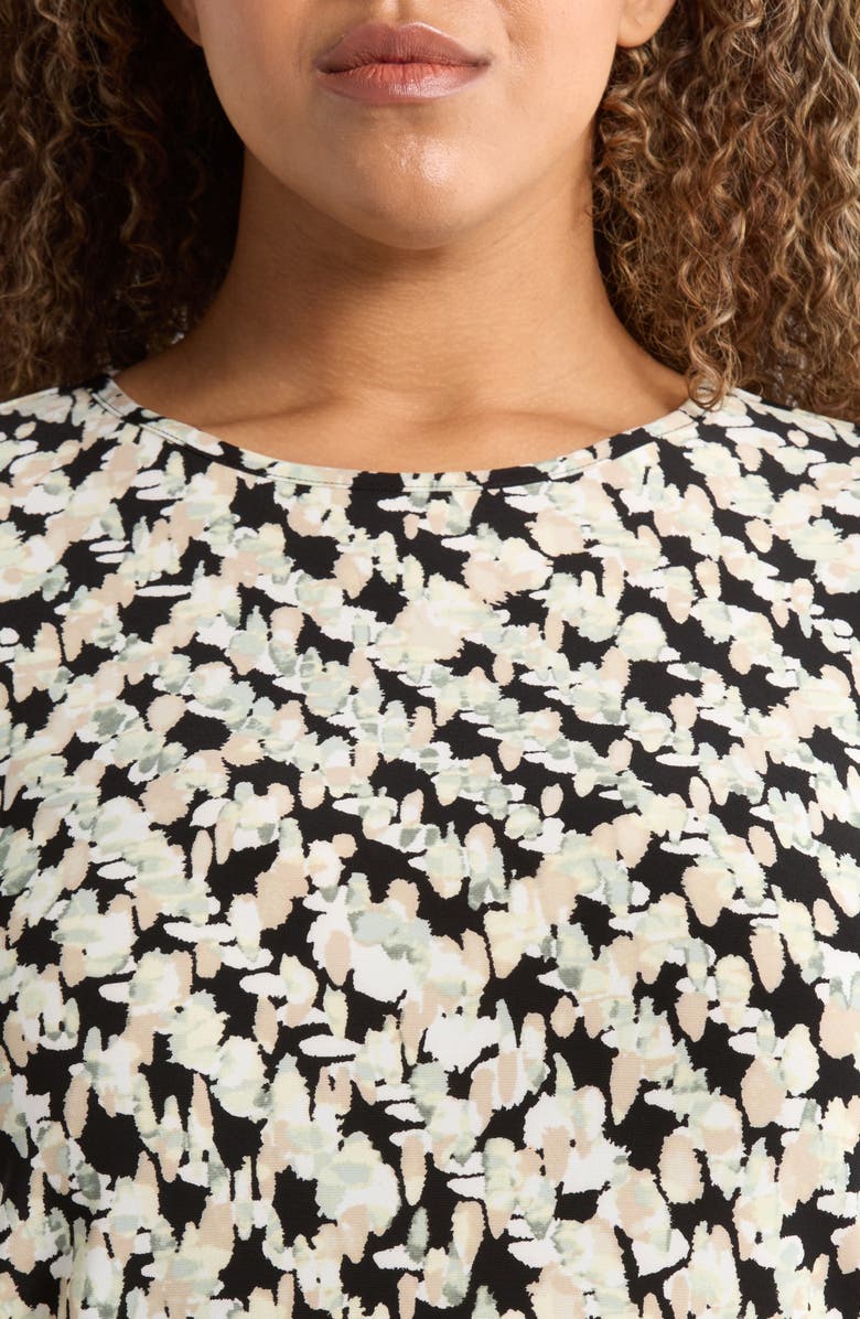 AK ANNE KLEIN Abstract Print Tulip Sleeve Top, Alternate, color,