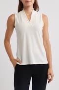Anne Klein Smocked Neck Tank
