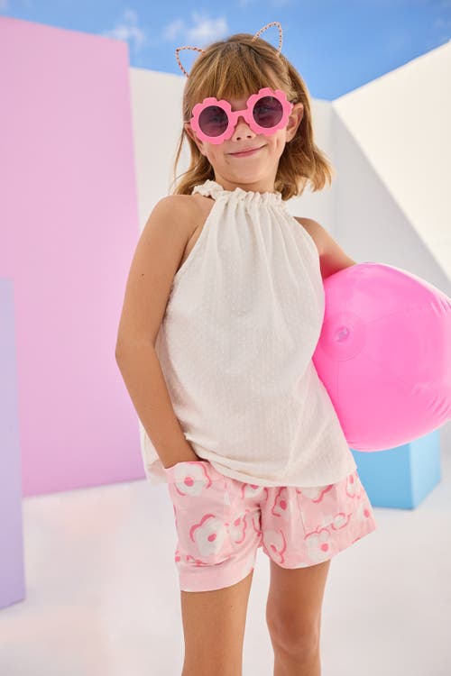 Bisby Kids' Mod Pointelle Tank In White Pointelle