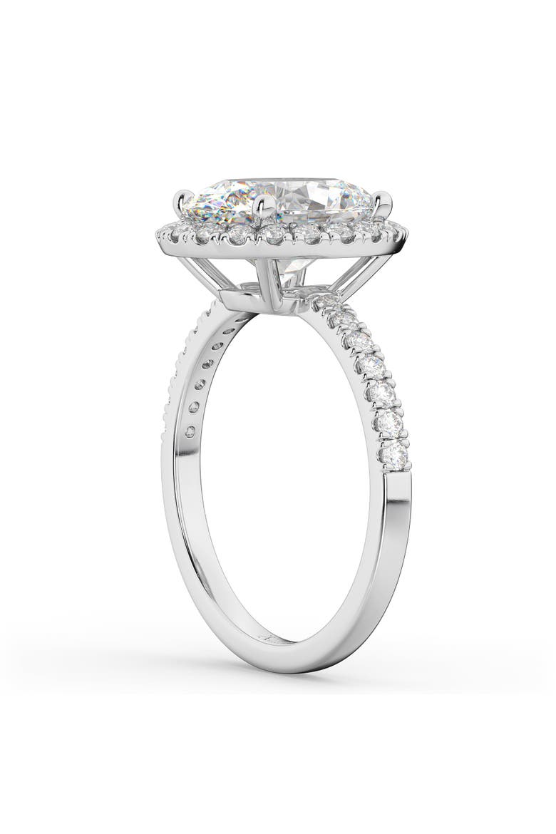 Oval Cut Halo Lab Diamond Engagement Ring 14K, Alternate, color, 3.51ct/White Gold