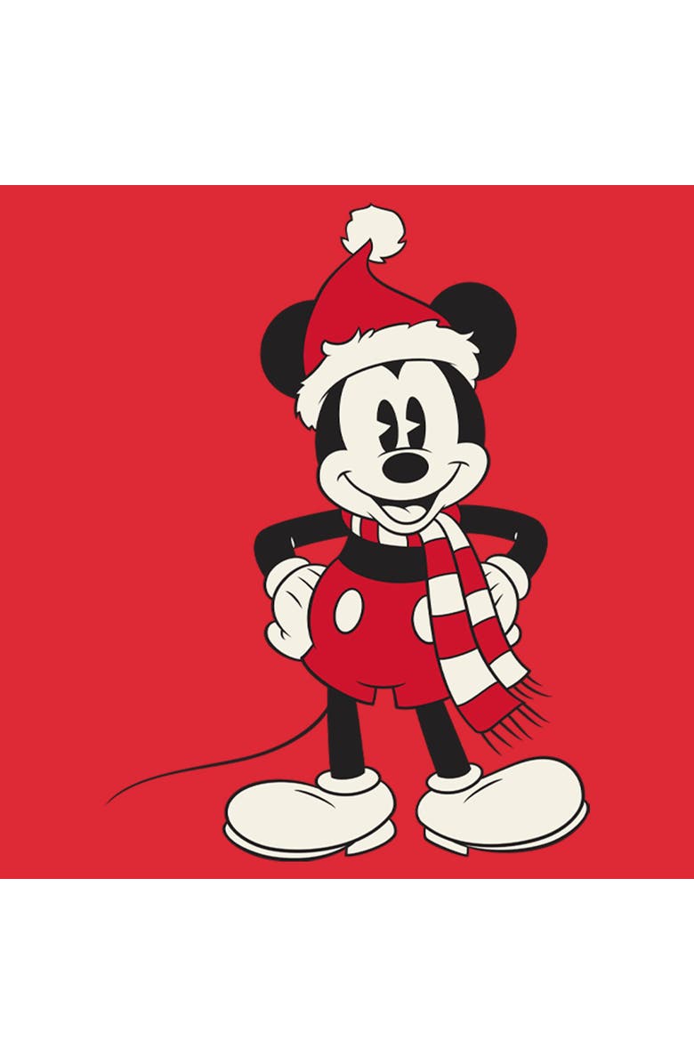 Mickey & Friends Men's Mickey & Friends Christmas Santa Hat Mickey  Graphic T-Shirt, Alternate, color, Red Heather