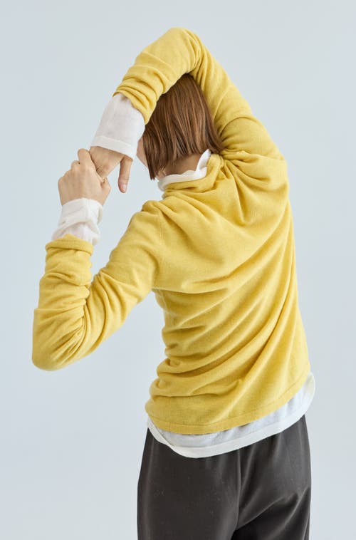 Almina Concept Funnel Wool/cash Turtleneck In Yellow