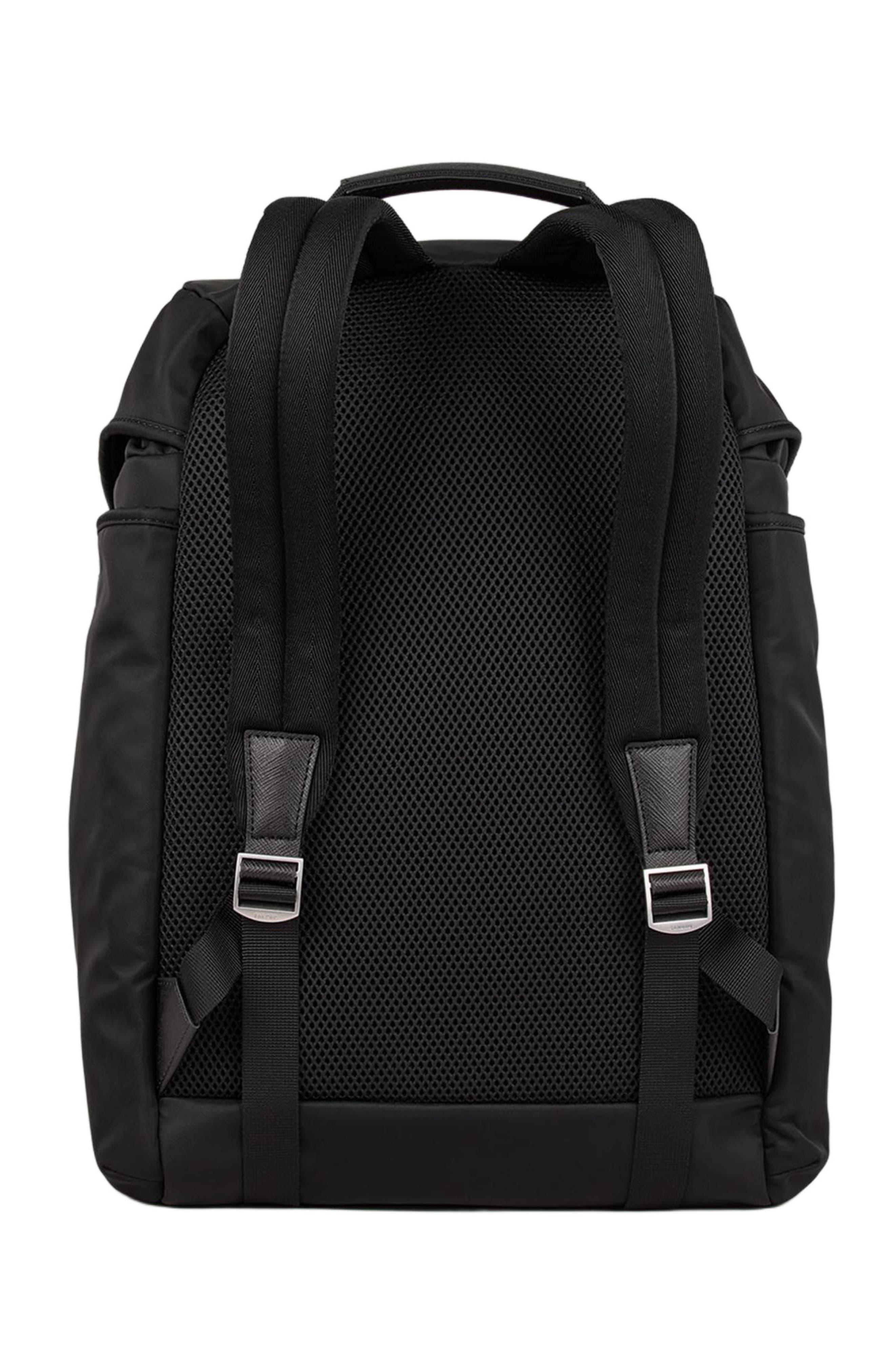 SANDRO Recycled leather backpack, Alternate, color, Black
