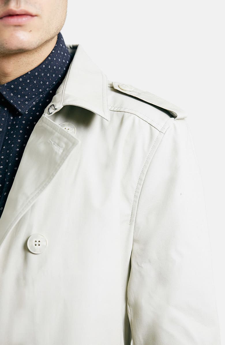 Topman Double Breasted Mac Jacket, Alternate, color,