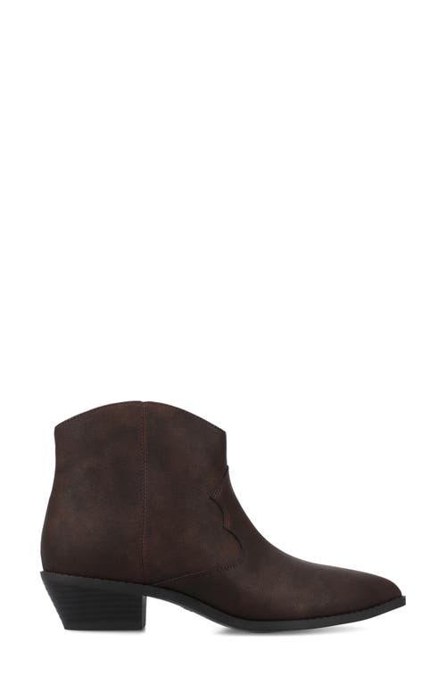 Journee Collection Taliah Western Ankle Boot In Brown
