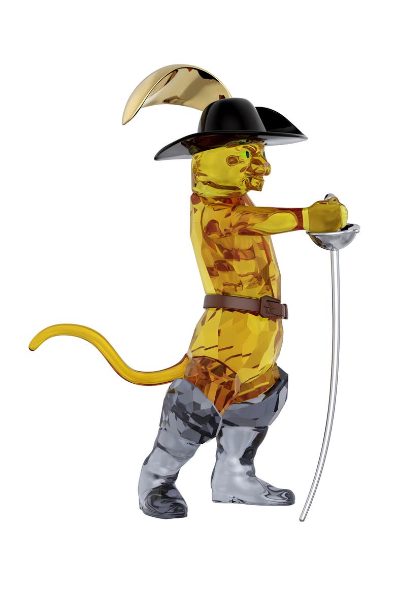 Shrek Puss in Boots Crystal Figurine, Alternate, color, BROWN