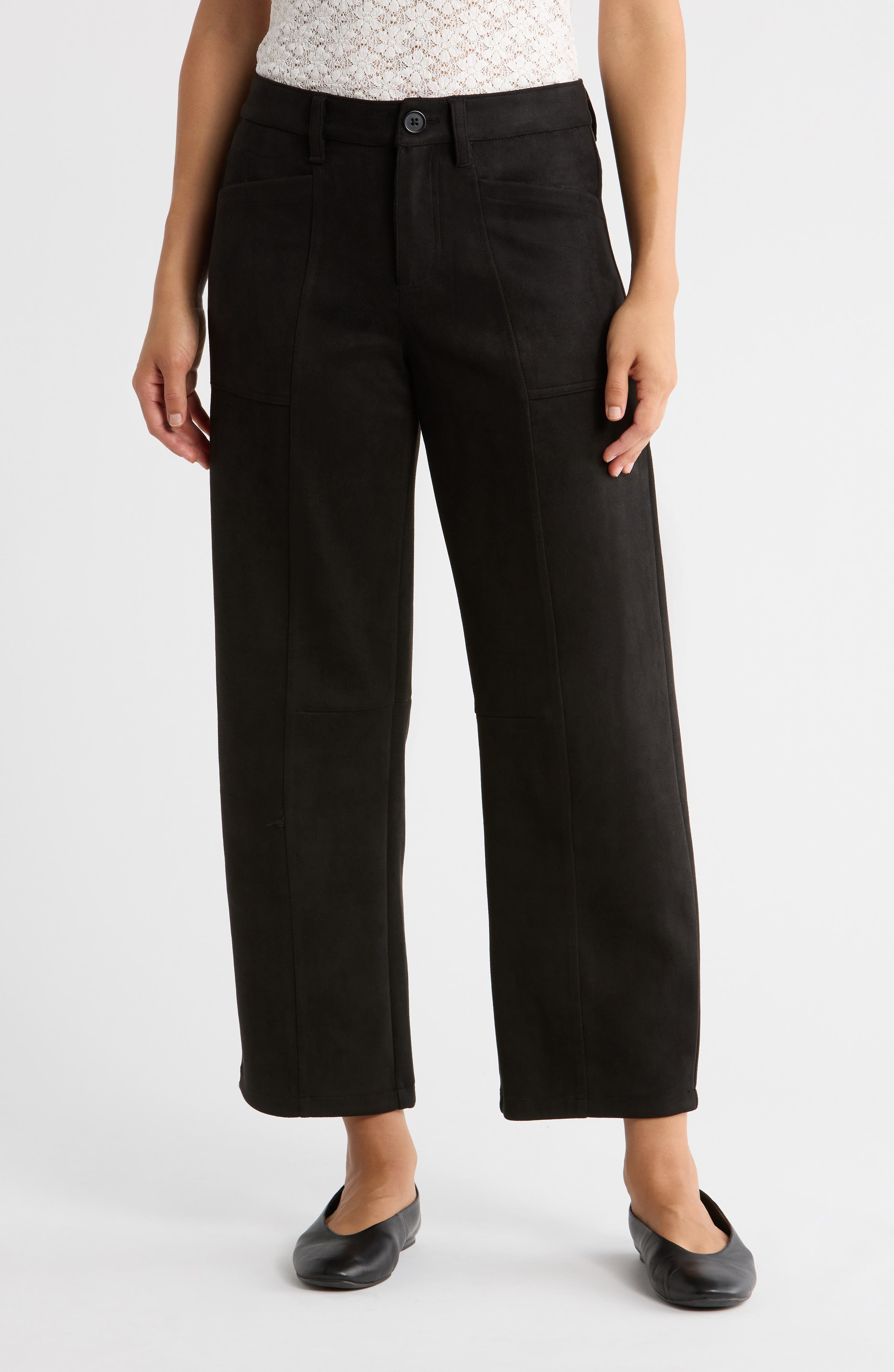Sanctuary Faux Suede Barrel Leg Pants