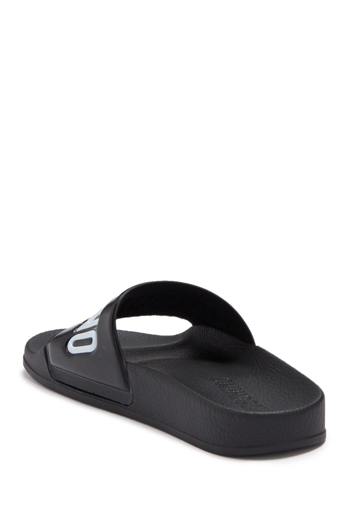 Moschino Logo Slide Sandal, Alternate, color, 