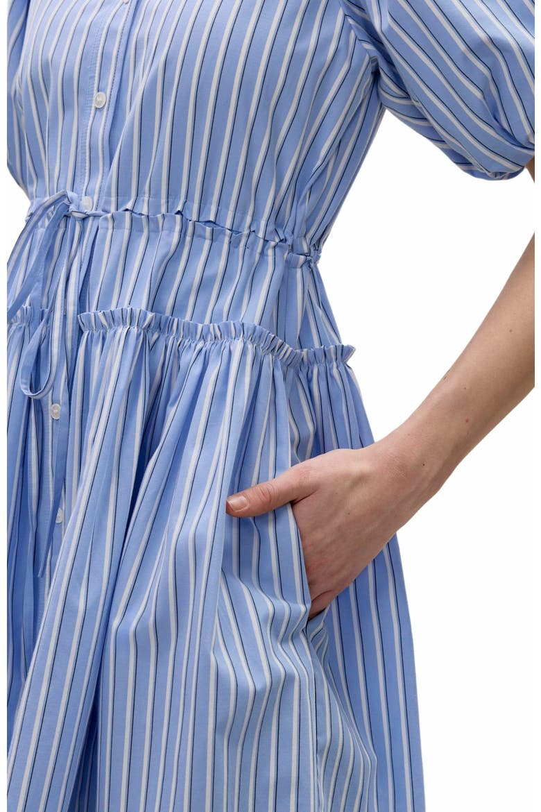 Priya Poplin Shirt Dress, Alternate, color, BLUE STRIPE COMBO