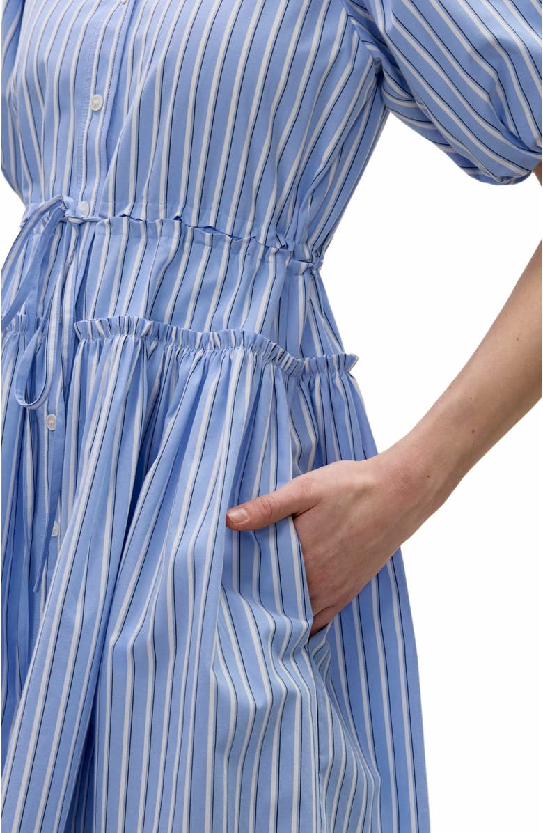 Rebecca Taylor Priya Poplin Shirt Dress, Alternate, color, Blue Stripe Combo