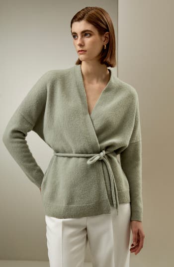 Lounge Wrap Wool Knit Cardigan for Women