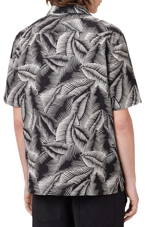 Allsaints Mens Pebblestone Gr Marseille Graphic-print Linen-cotton Shirt In Multi