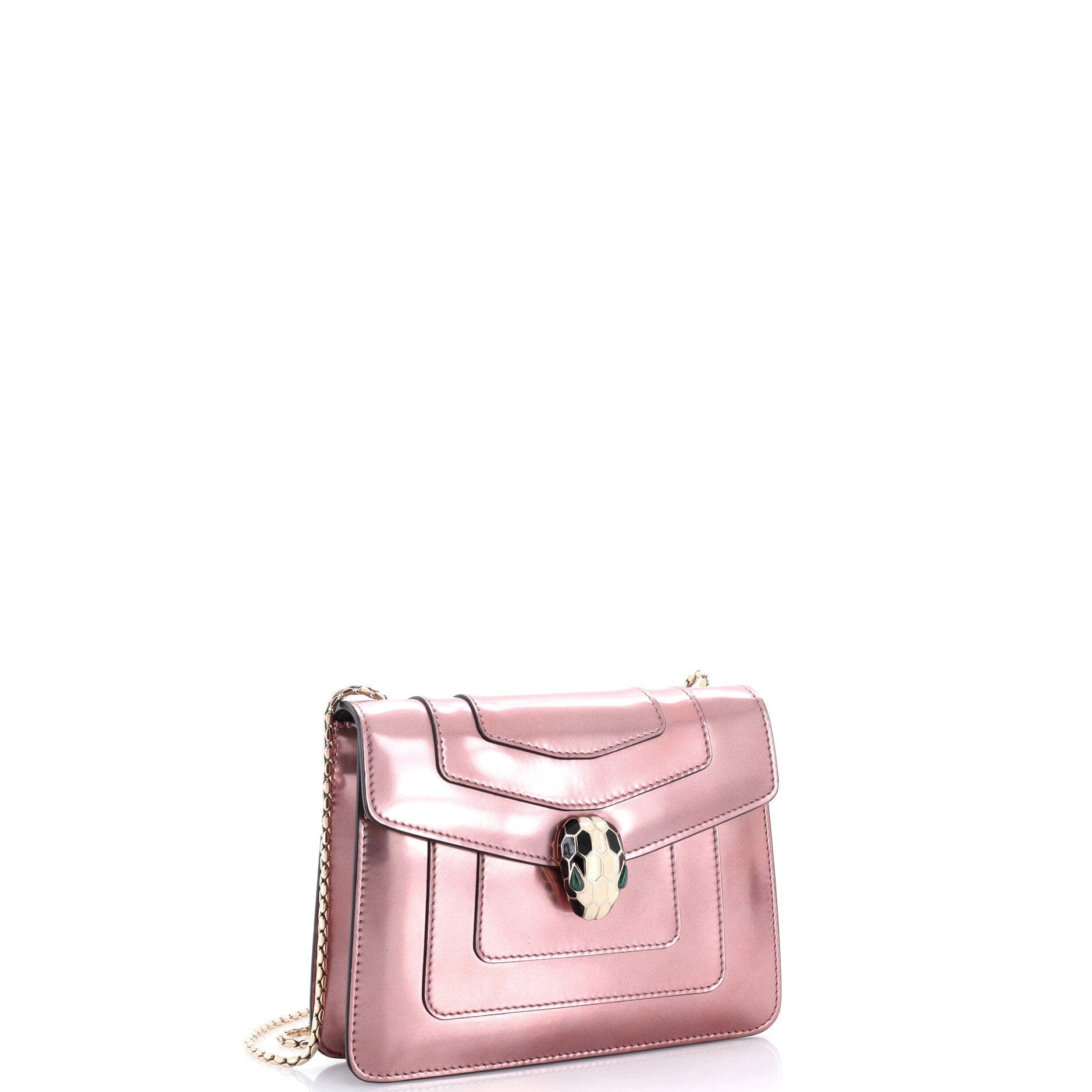 Serpenti Forever Square Shoulder Bag Leather Small, Alternate, color, Pink