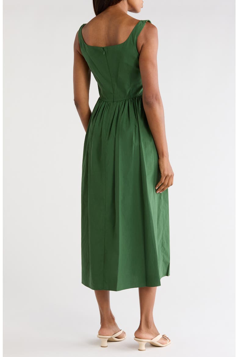 Fit & Flare Midi Dress, Alternate, color, EMERALD