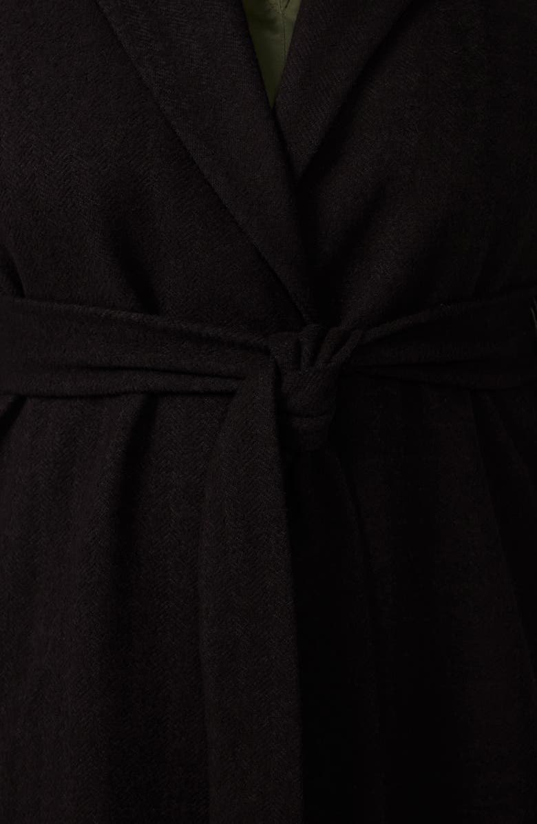 Estelle Charmed Robe Coat, Alternate, color, Black