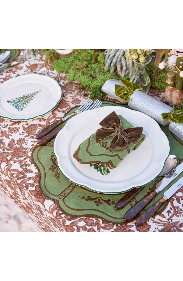 Mrs. Alice Doris Placemats, Alternate, color, Green