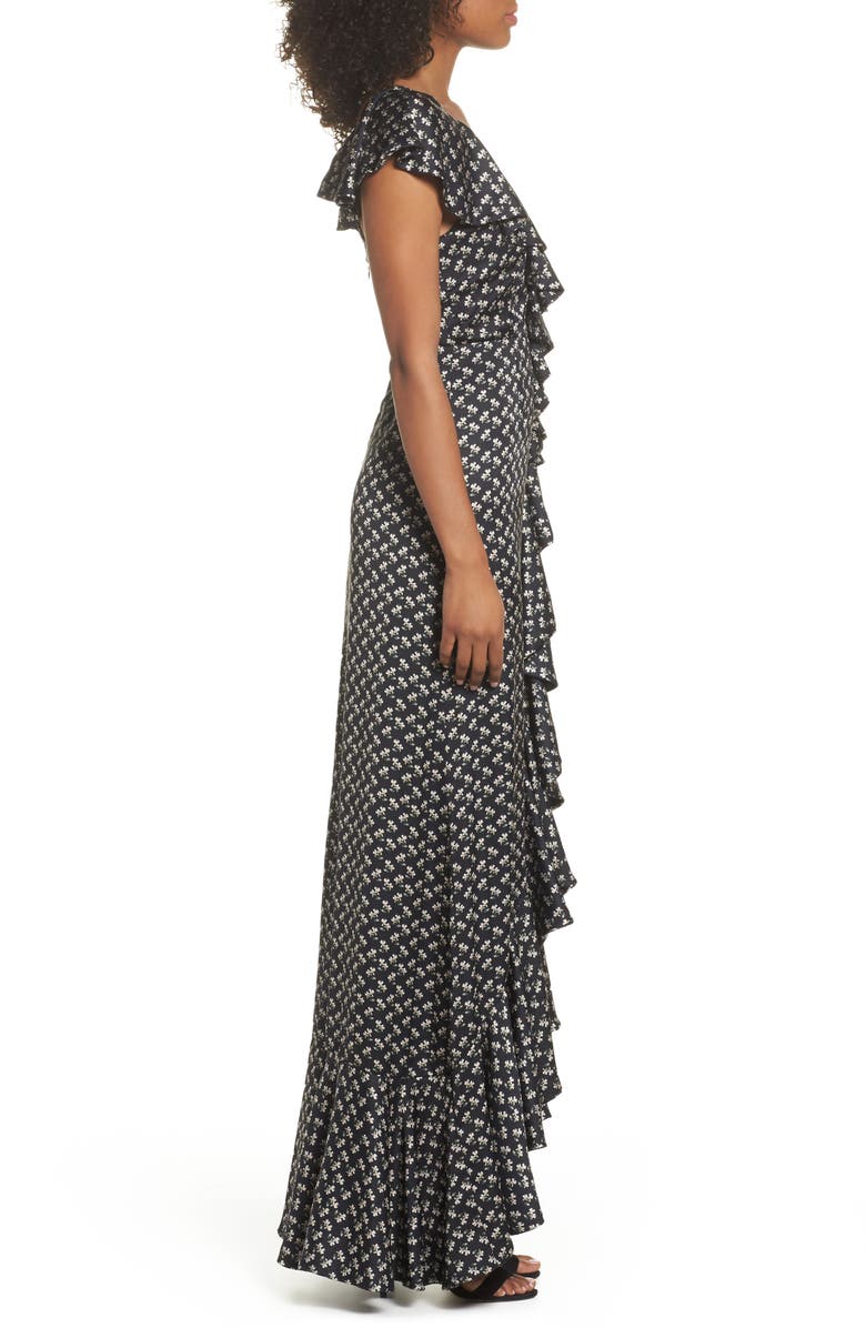 Jill Jill Stuart One-Shoulder Ruffle Gown, Alternate, color, 