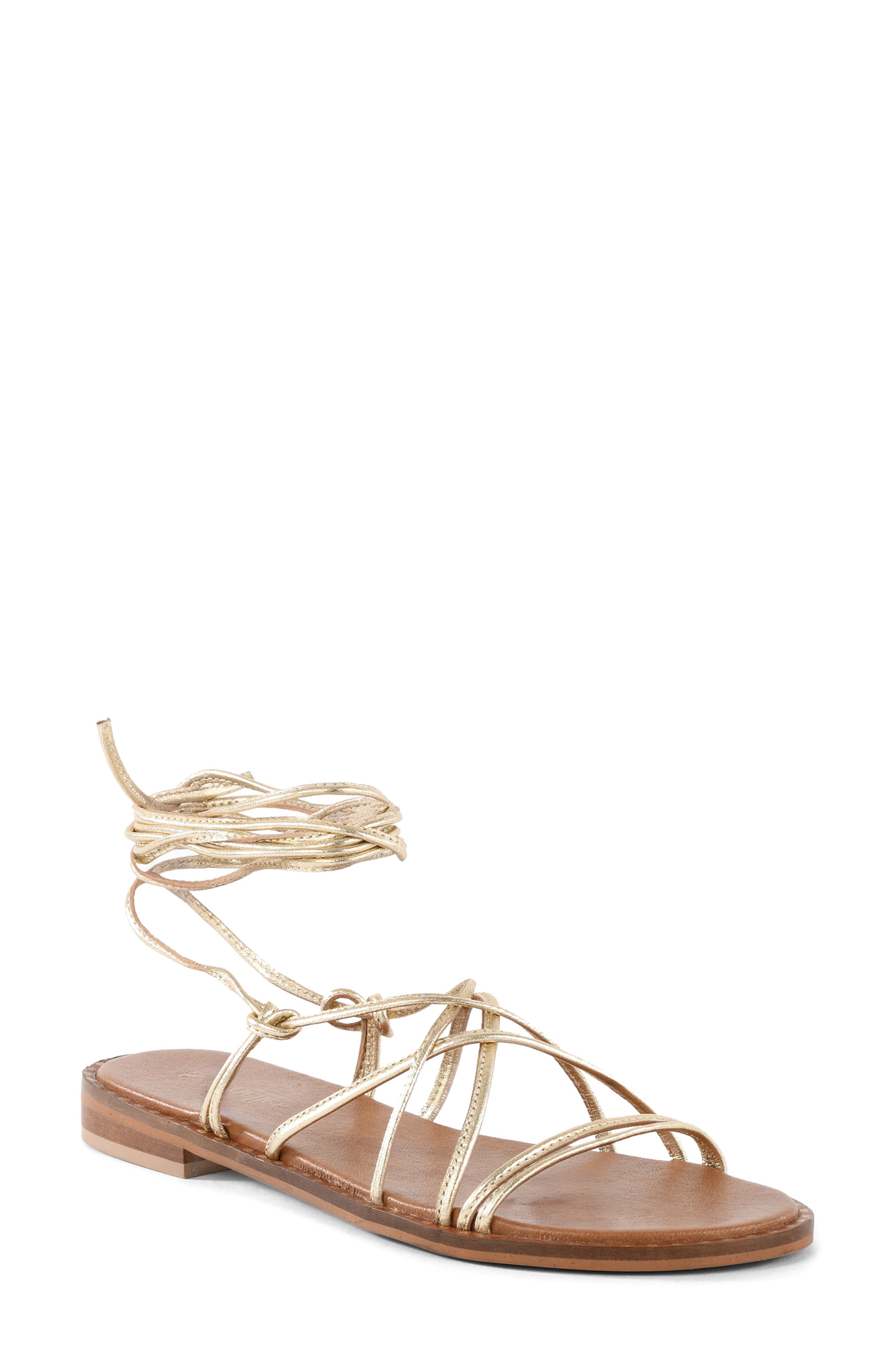 Seychelles Lighthouse Ankle Wrap Sandal, Main, color, Gold