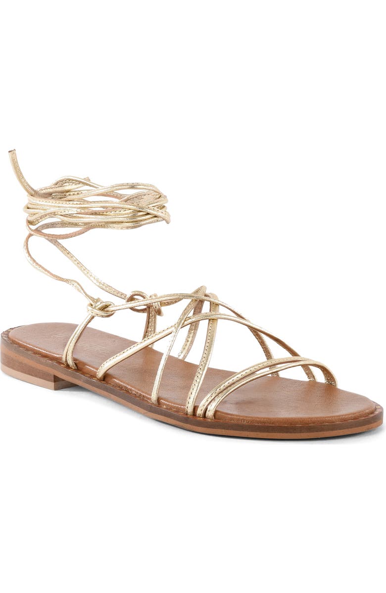 Seychelles Lighthouse Ankle Wrap Sandal, Main, color, Gold