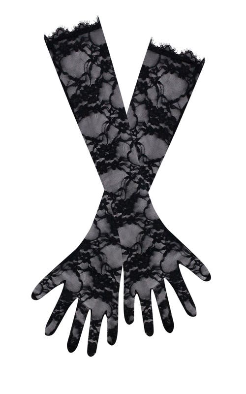Miss Circle Rae Lace Opera-length Gloves In Black