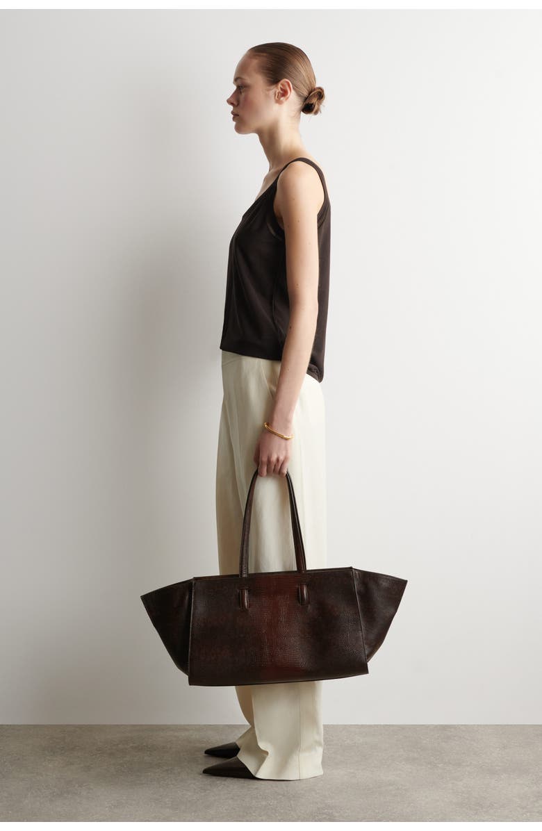 COS Open-knit Detail Tank Top, Alternate, color, Brown