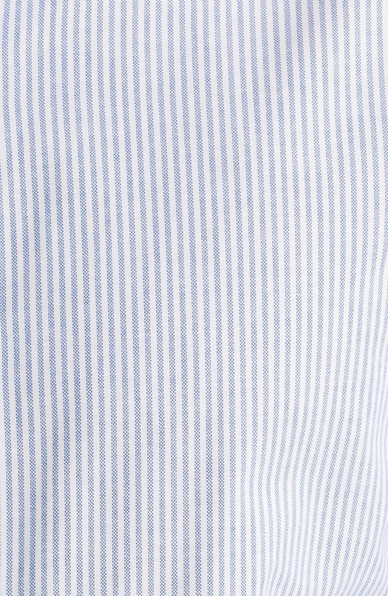 Lorenzo Uomo Trim Fit Stripe Cotton Oxford Cloth Dress Shirt, Alternate, color, White/ Blue Stripe