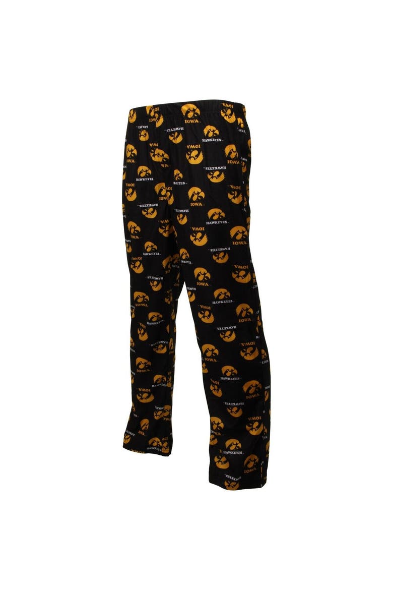 Iowa Hawkeyes Youth Team Logo Flannel Pajama Pants - Black, Alternate, color, Black