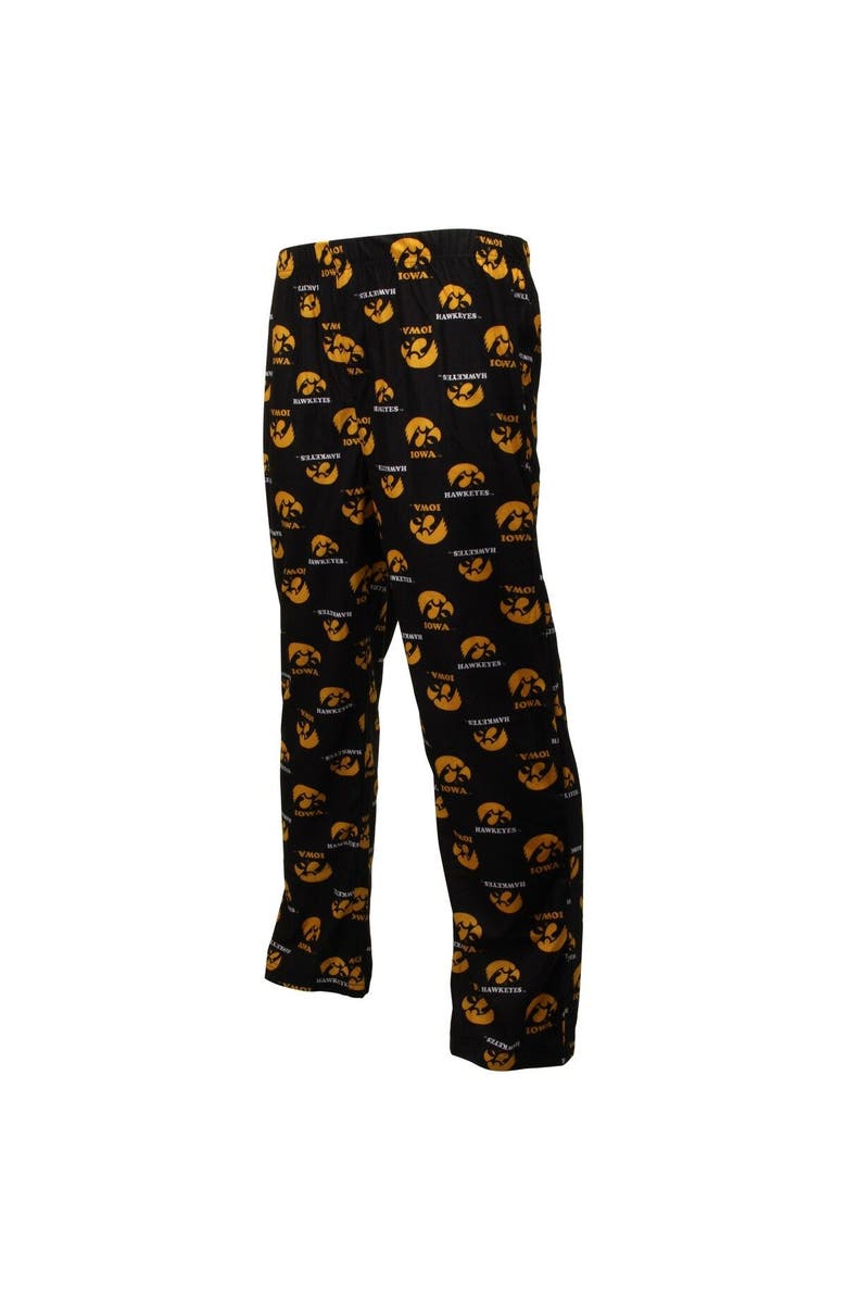 GENUINE STUFF Iowa Hawkeyes Youth Team Logo Flannel Pajama Pants - Black, Alternate, color, 
