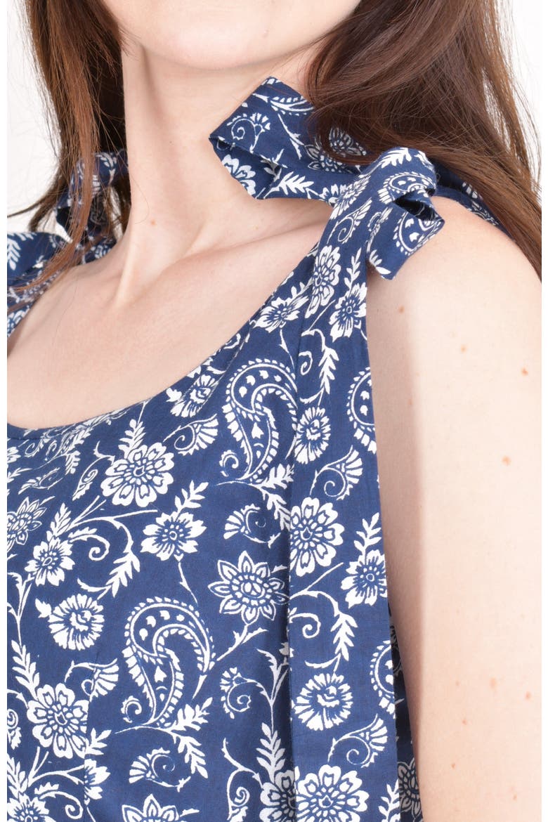 Mila Floral Tiered Midi Dress, Alternate, color, Blue
