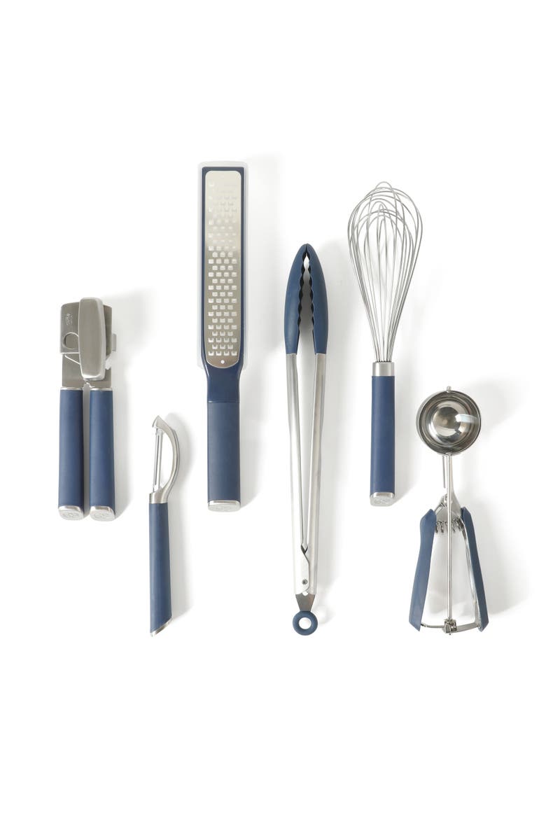 Edge 6 Piece Stainless Steel Kitchen Gadgets Set, Main, color, Navy