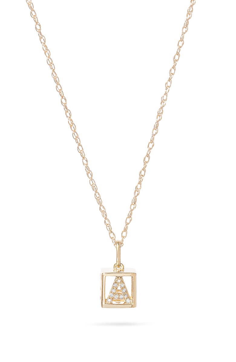 STONE AND STRAND Diamond Baby Block Necklace, Main, color,