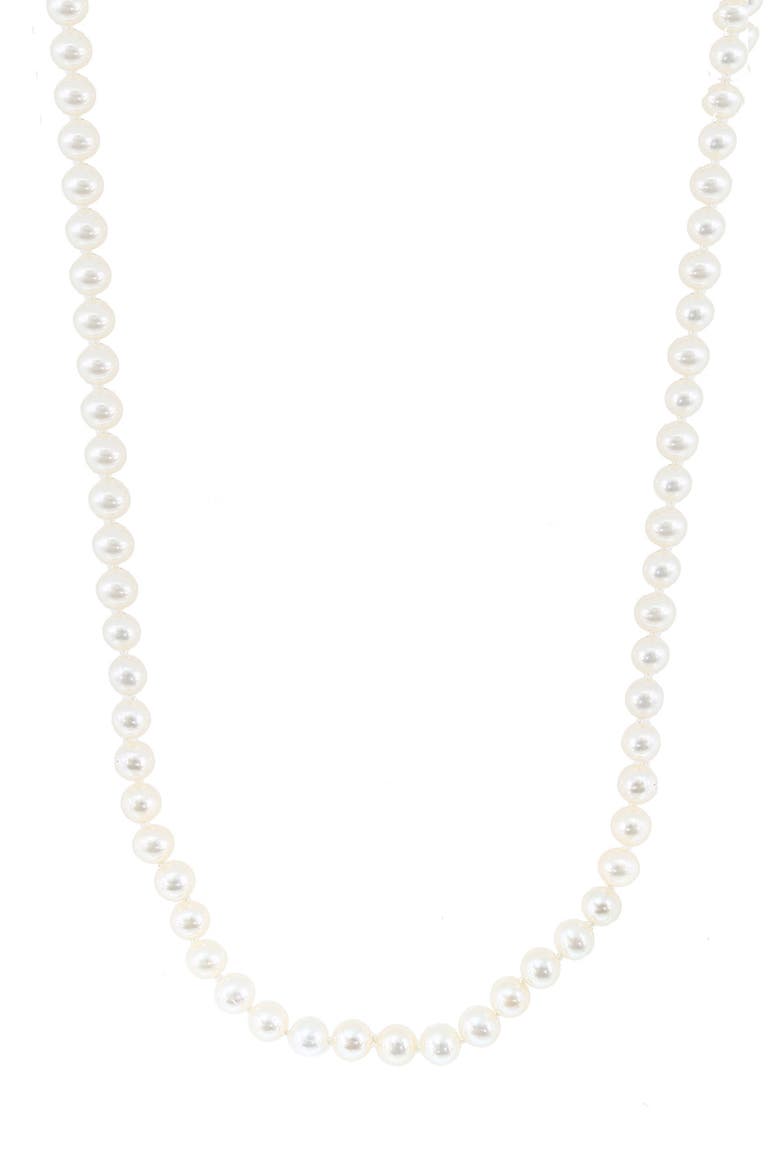14K White Gold Freshwater Pearl Necklace, Main, color, WHITE