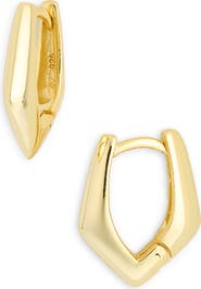 Argento Vivo Sterling Silver Rhombus Puffed Hoop Earrings