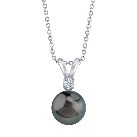 18K Tahitian South Sea Pearl & Diamond Classic Pendant