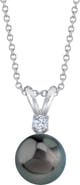 The Pearl Source 18K Tahitian South Sea Pearl & Diamond Classic Pendant