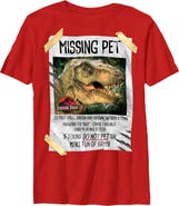 Jurassic Park Boy's Jurassic Park T. Rex Missing Pet Graphic T-Shirt