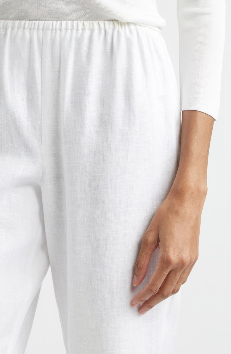 POSSE Florence Ruffle Detail Crop Linen Pants, Alternate, color, Ivory