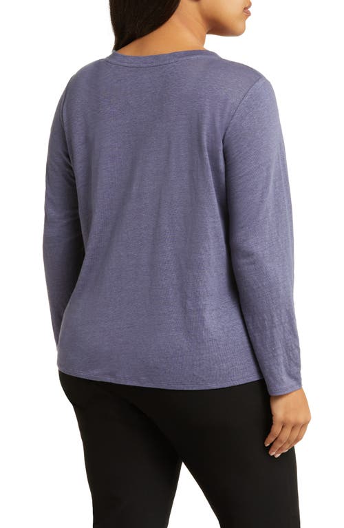 Eileen Fisher Long-sleeve Organic Linen Jersey Tee