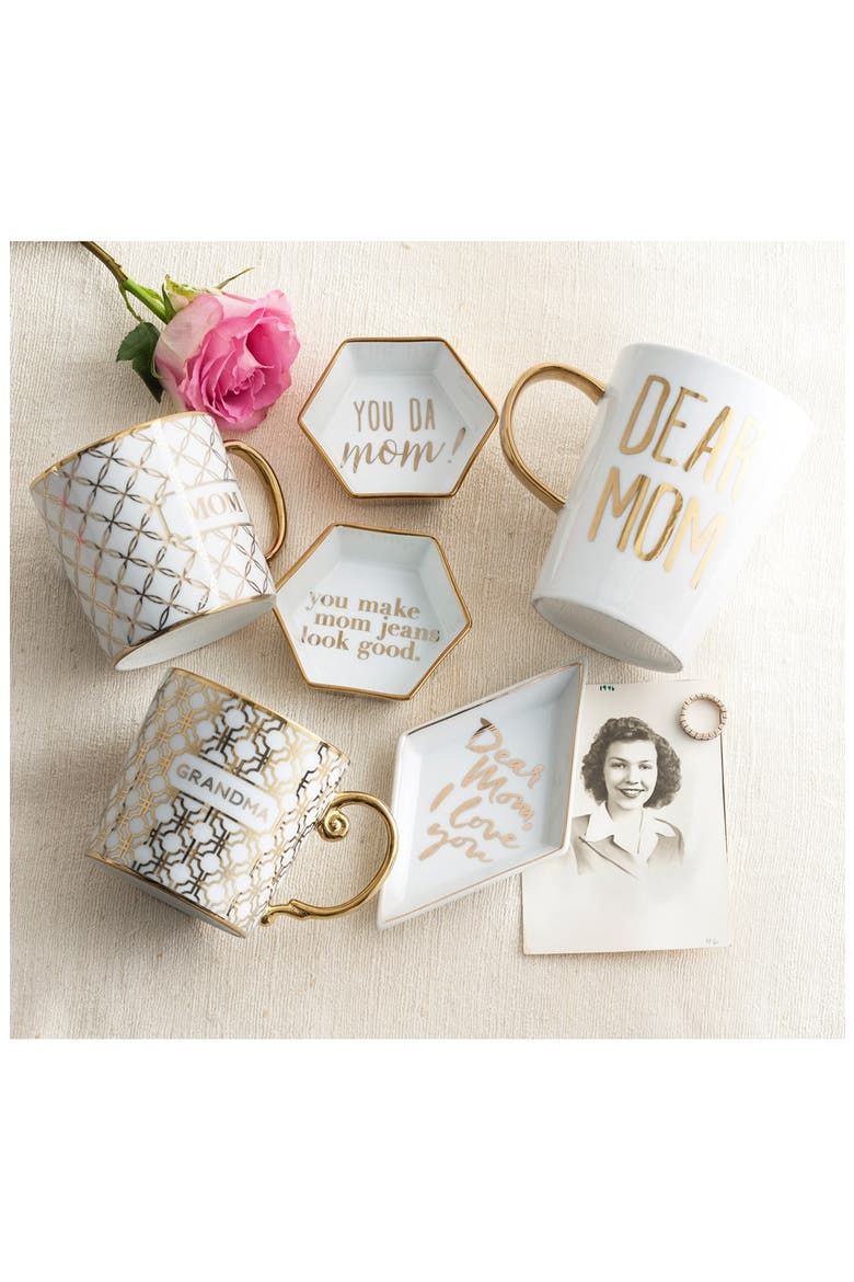 'Mom' Porcelain Coffee Mug, Alternate, color, WHITE/ GOLD