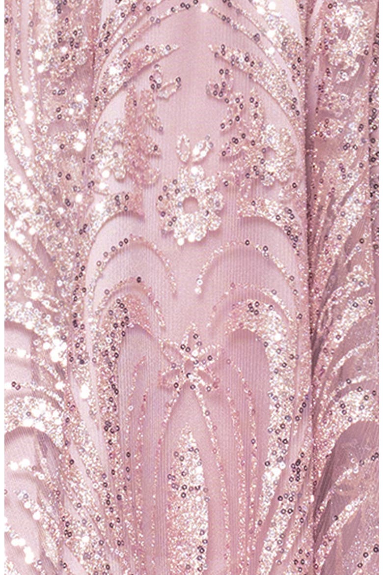 Sequin & Glitter Minidress, Alternate, color, ROSE