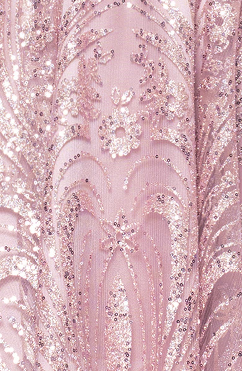 Blondie Nites Sequin & Glitter Minidress, Alternate, color, Rose