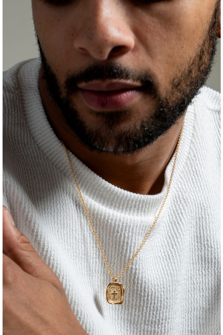 Men's Success Talisman Necklace, Alternate, color, Yellow Gold Vermeil