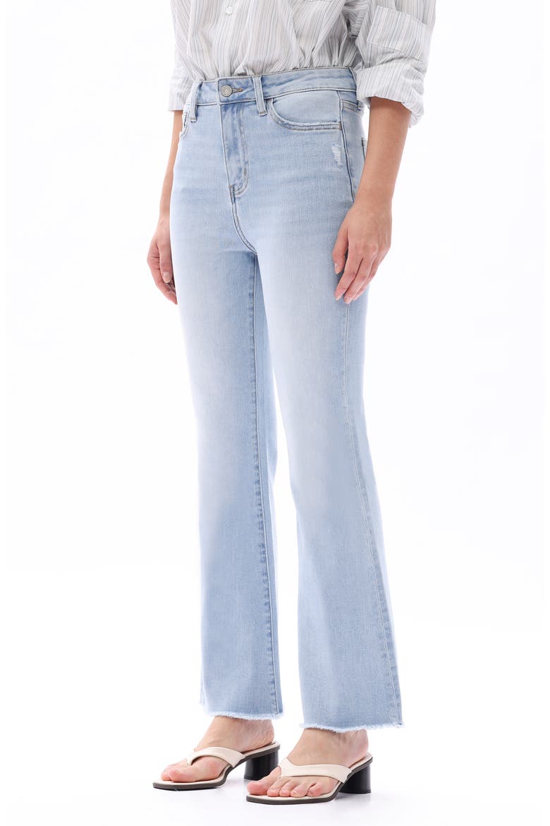 Frayed High Waist Ankle Bootcut Jeans, Alternate, color, LIGHT BLUE