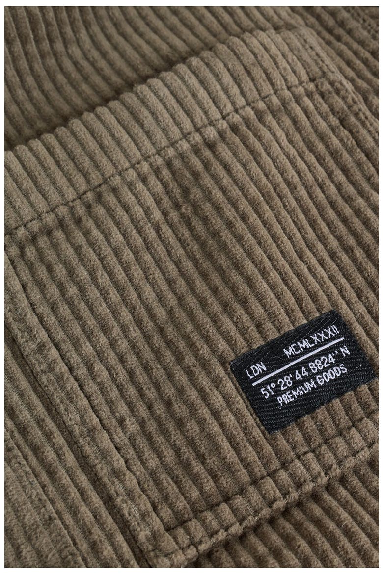 Kids' Hooded Corduroy Snap-Up Shirt Jacket, Alternate, color, GREEN