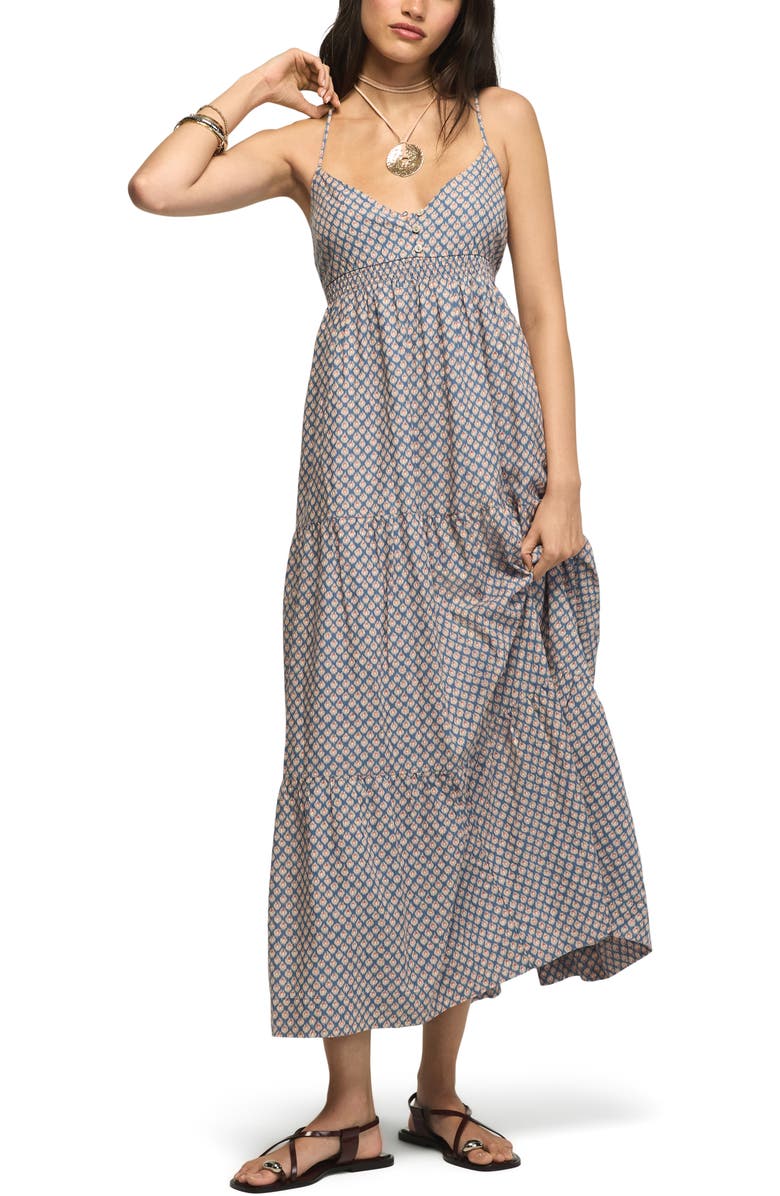 Lucky Brand Print Sleeveless Maxi Dress, Alternate, color, Blue Ikat