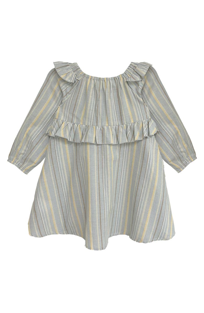 Mabel + Honey Brooklyn Ruffled Dress, Alternate, color, Blue, Striped