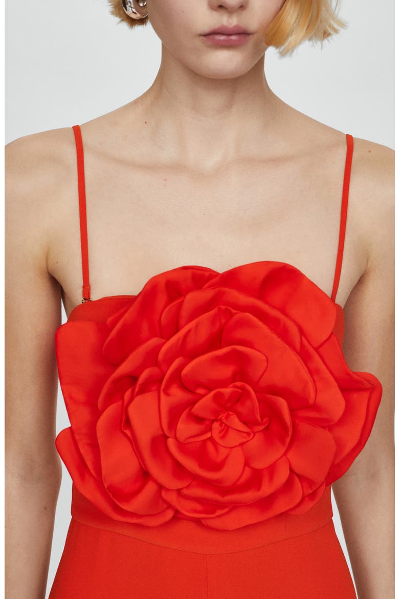 Amapola Rosette Convertible Strap Jumpsuit, Alternate, color, RED